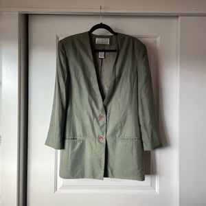 Green Silk Blazer